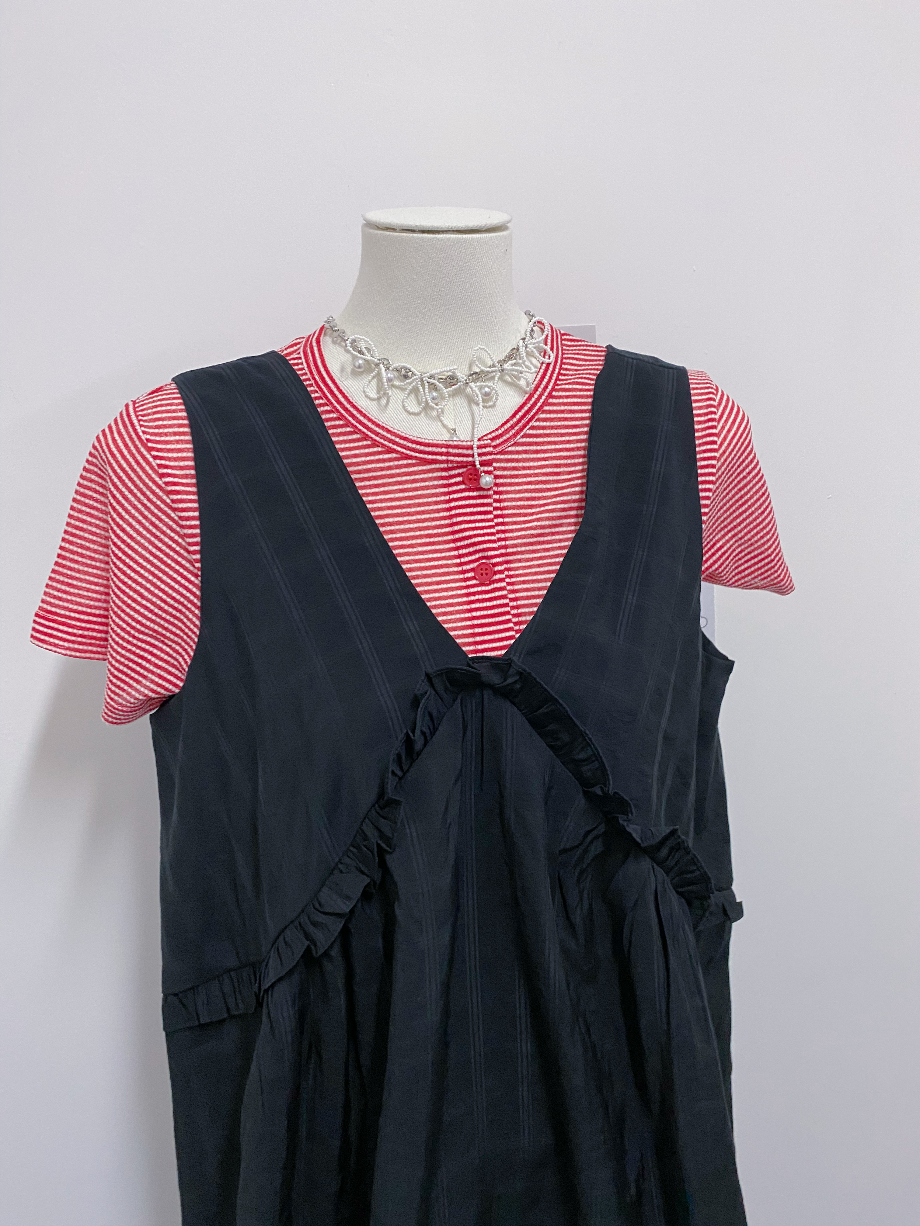 紅白間條mini TOP