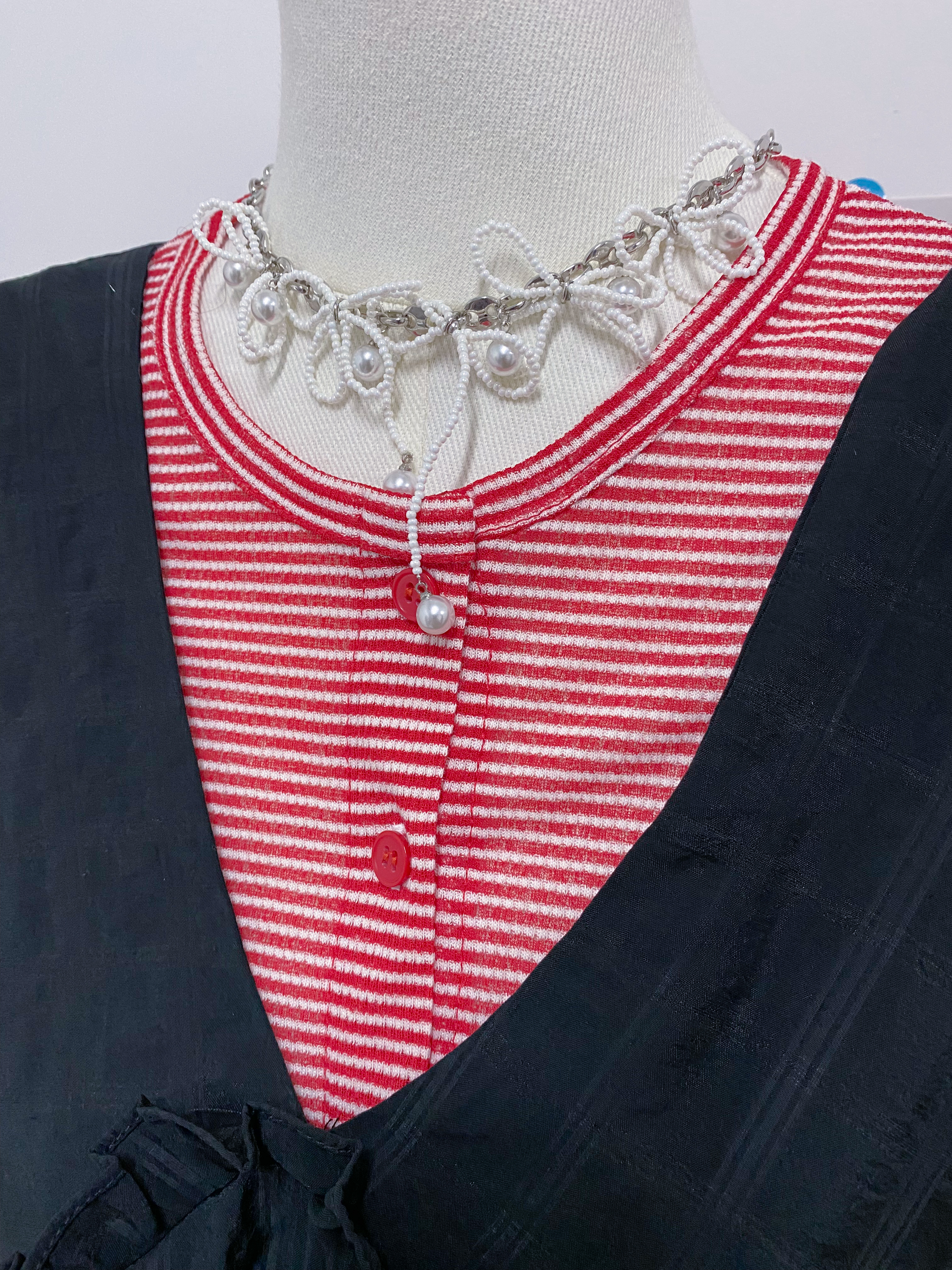 紅白間條mini TOP