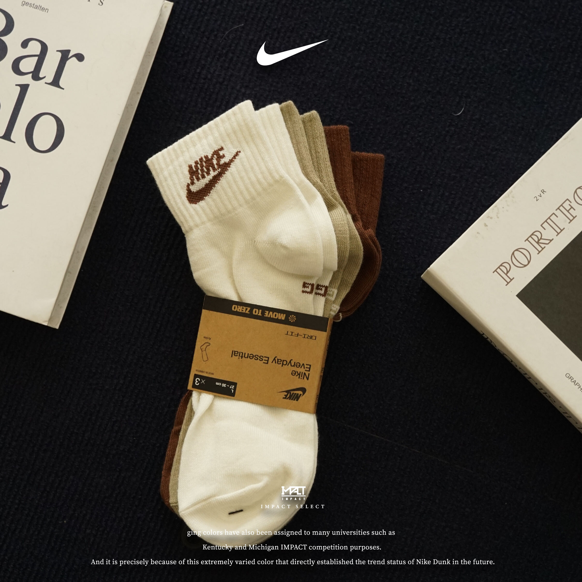 Nike 三色中筒襪 襪子(3雙/組) DX5074-904