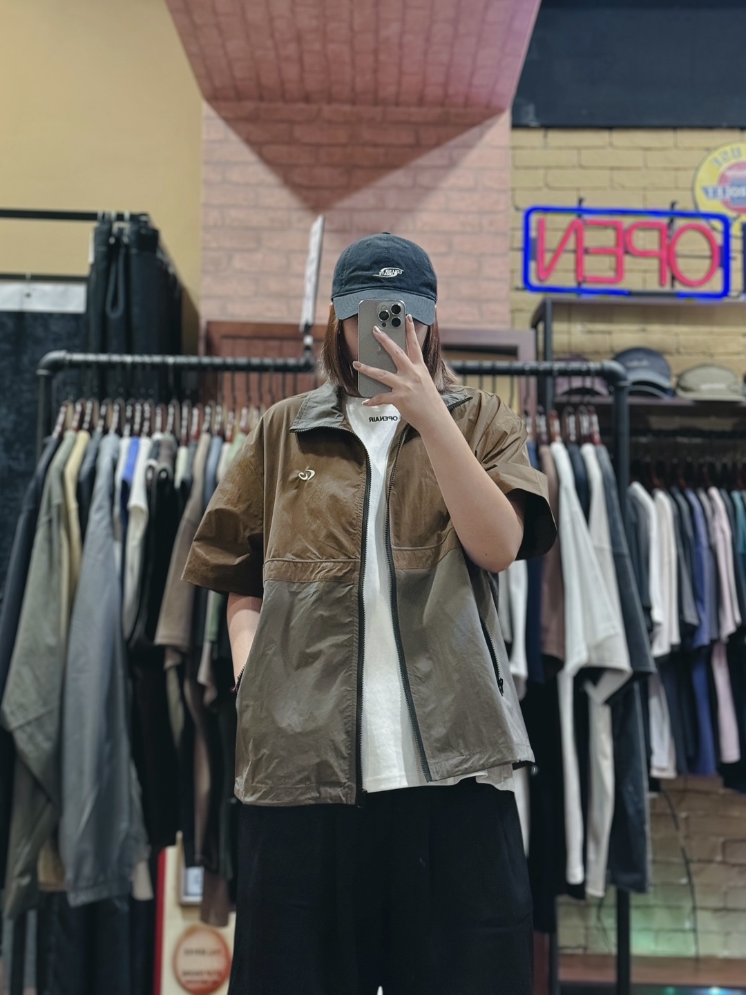 雙色遊蹤尼龍教練襯衫