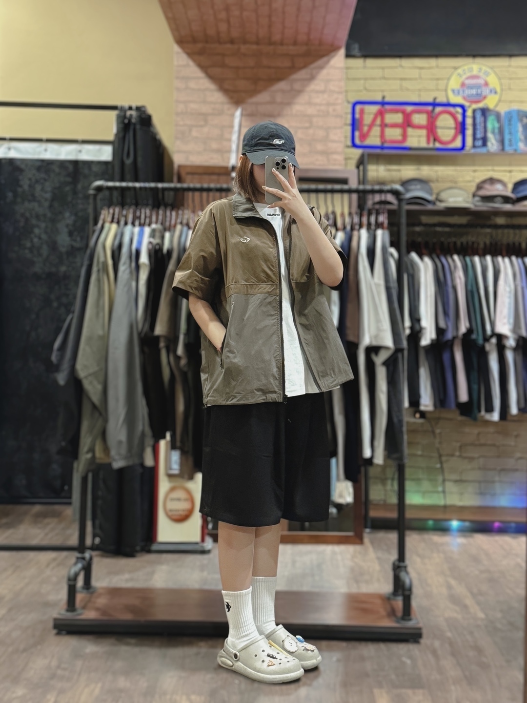 雙色遊蹤尼龍教練襯衫