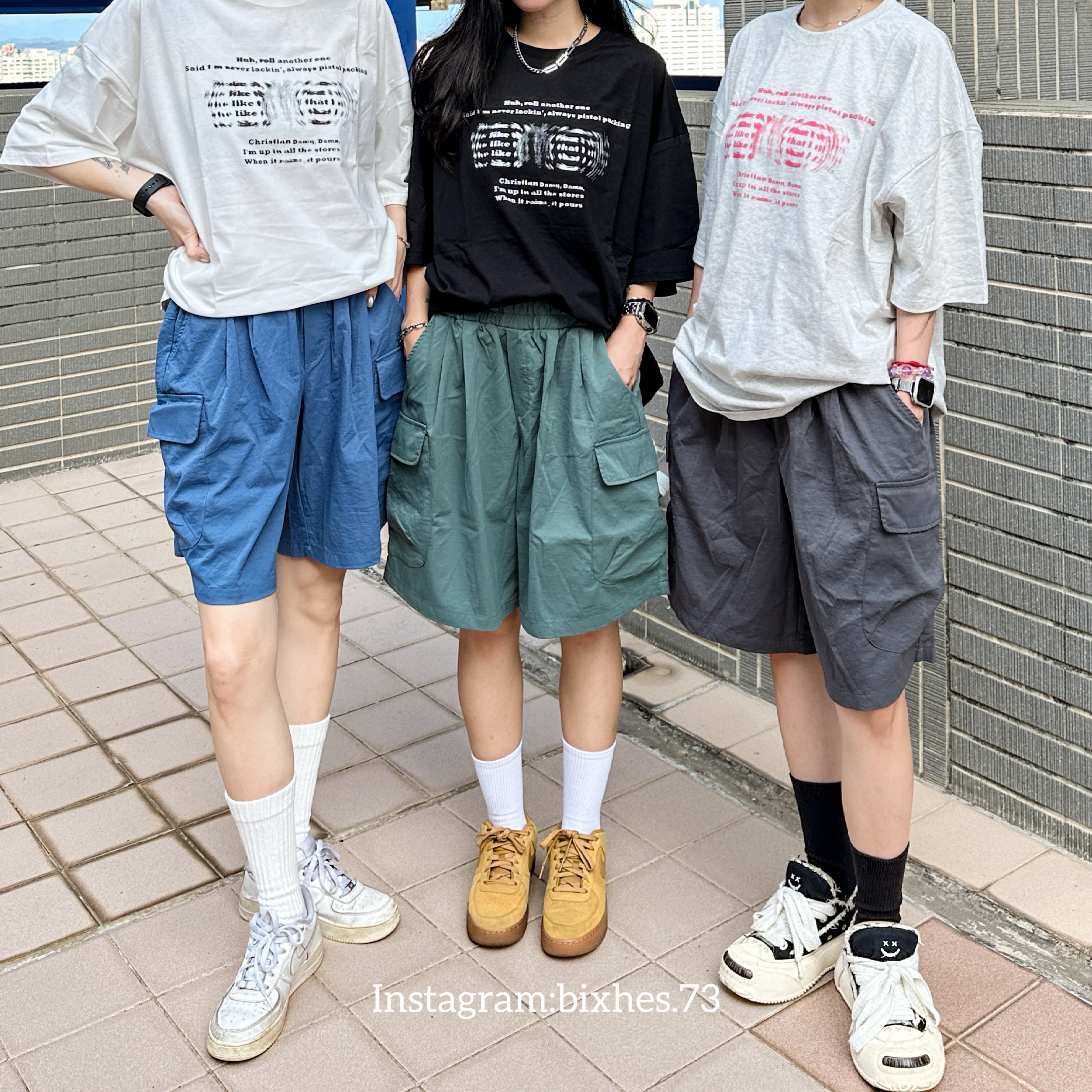 寬版五分工裝短褲(E00046)