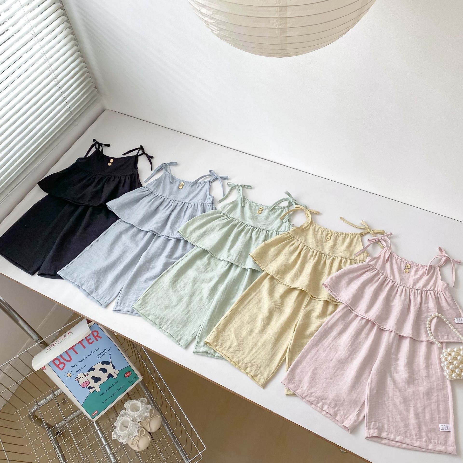 五色吊帶時尚寬褲套裝