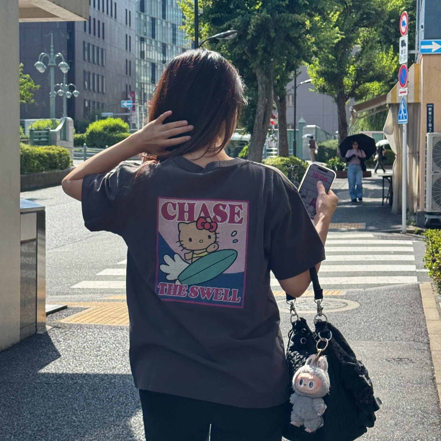 Sanrio Hello Kitty x Freak's Store 日本限定 聯名款 曬黑 Kitty 衝浪 短T T恤