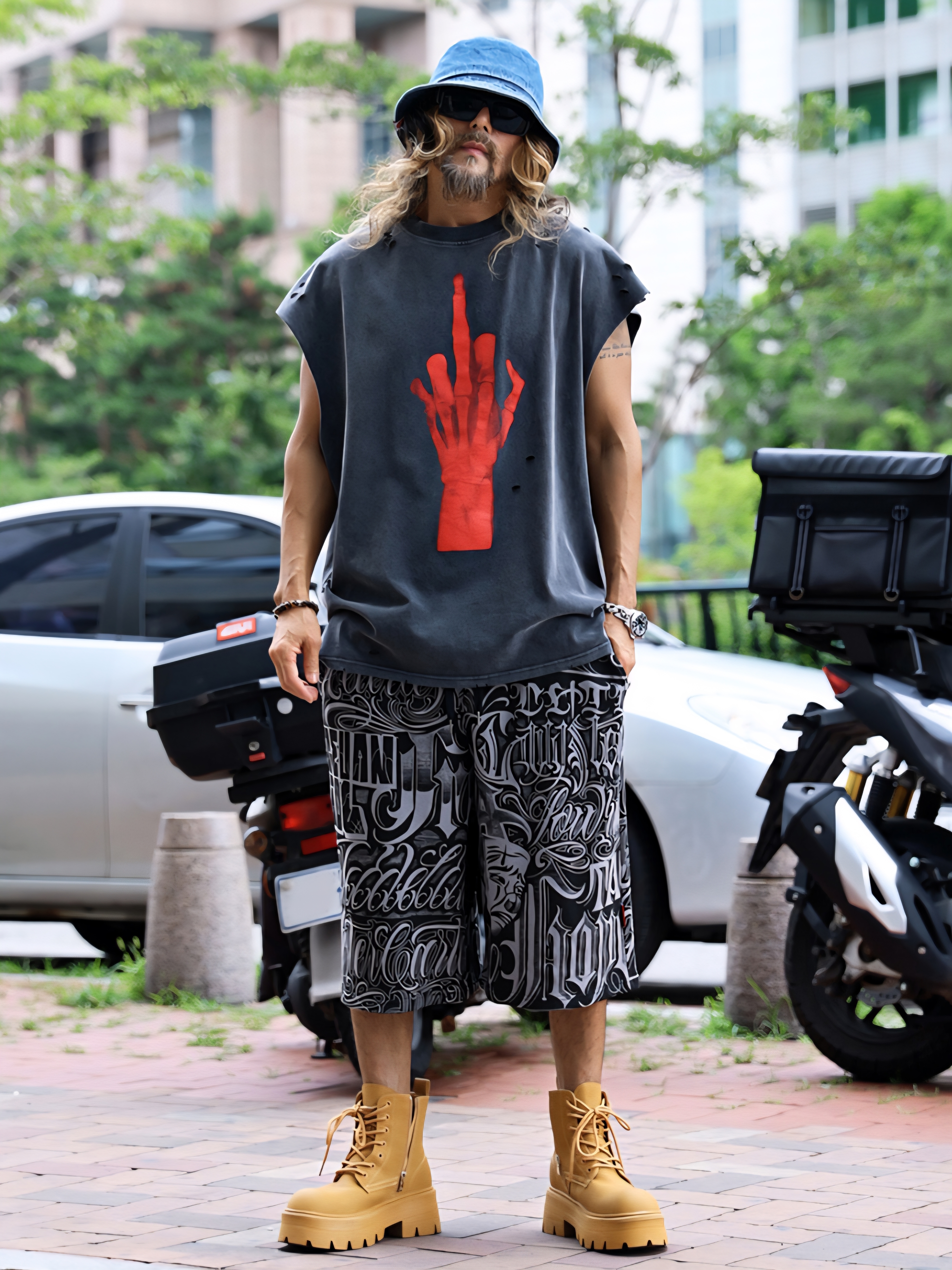 紅色手指損傷切割背心