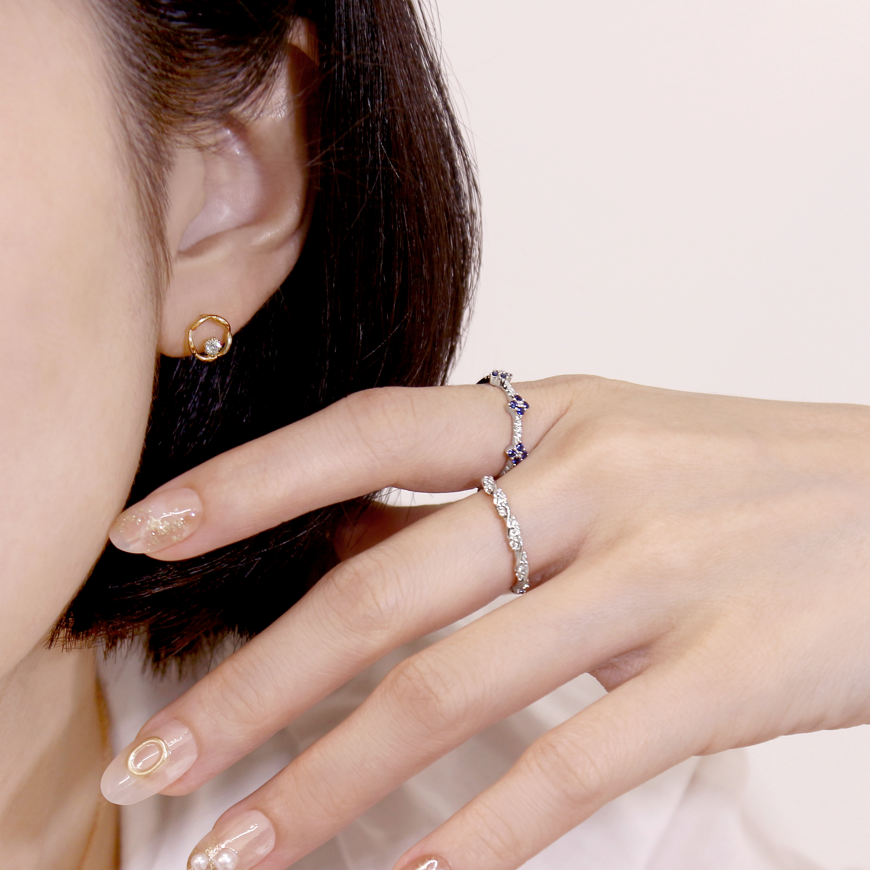 Tiny Flora 藍寶石戒指