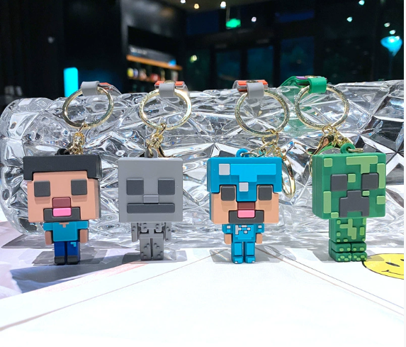 我的世界3D沙盒游戏 精美钥匙扣 4款随机发