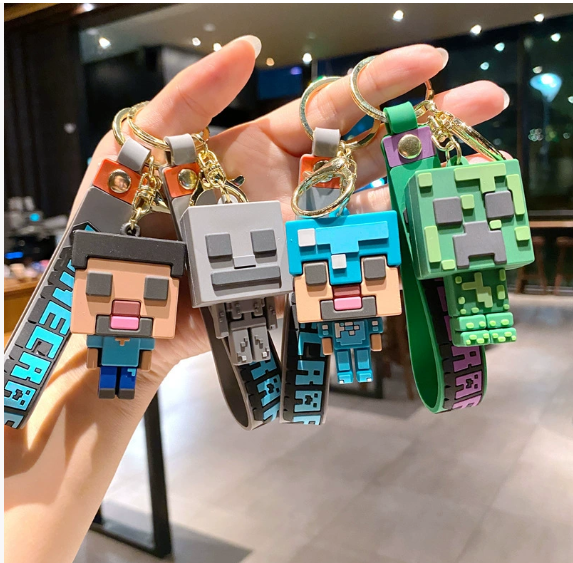 我的世界3D沙盒游戏 精美钥匙扣 4款随机发