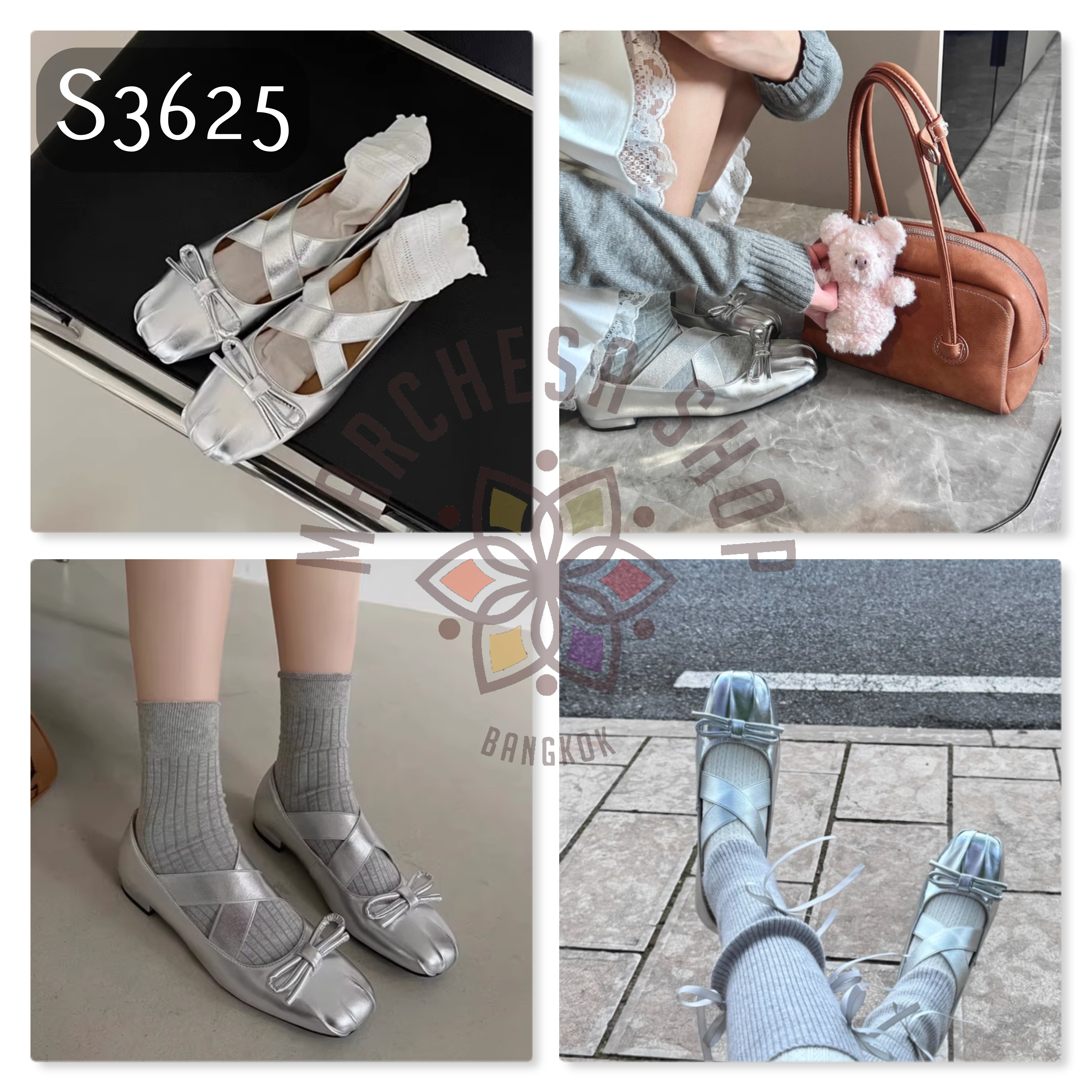 S3625 - 頭層軟羊皮交叉平底鞋