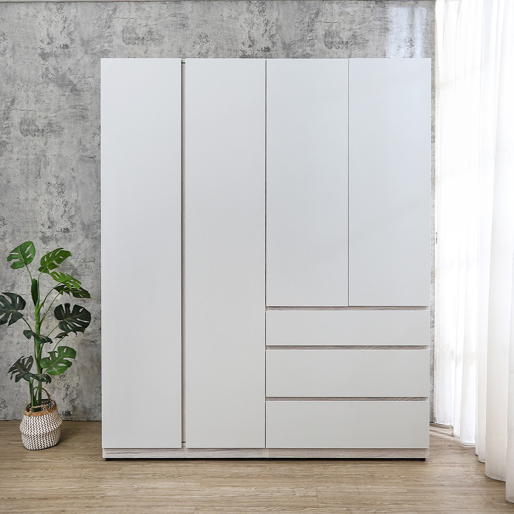 克萊妮5.3尺收納衣櫃組合(二門+二門三抽)