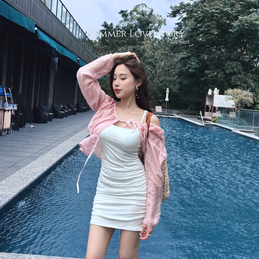 【DOMISS自訂】莫代爾側腰抓皺貼身洋裝 顯瘦交叉背心裙 洋裝-3色(現貨)