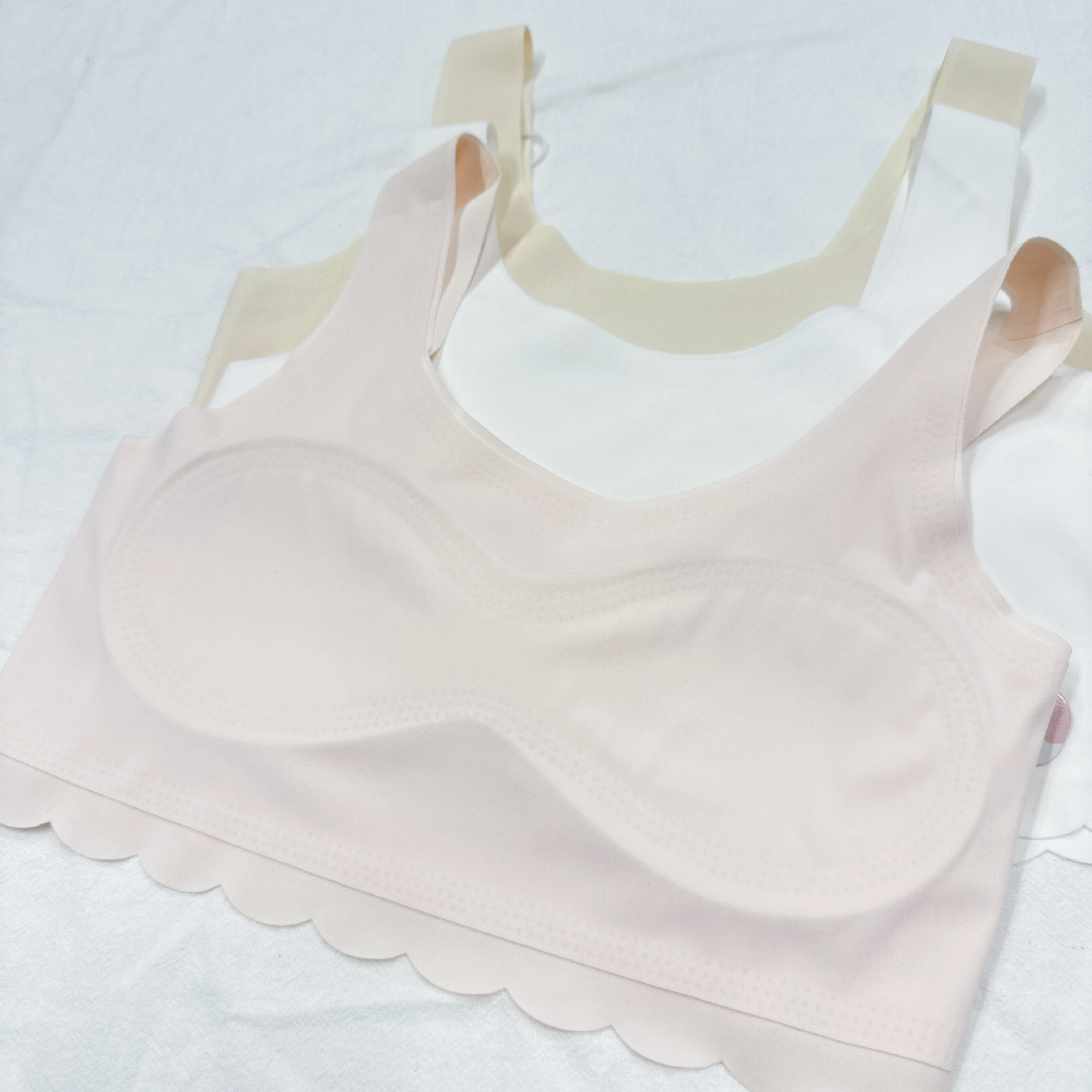 1011 2A/3A-波浪腳冰絲固定薄PAD背心打底 - 2件裝 (C38-C43)