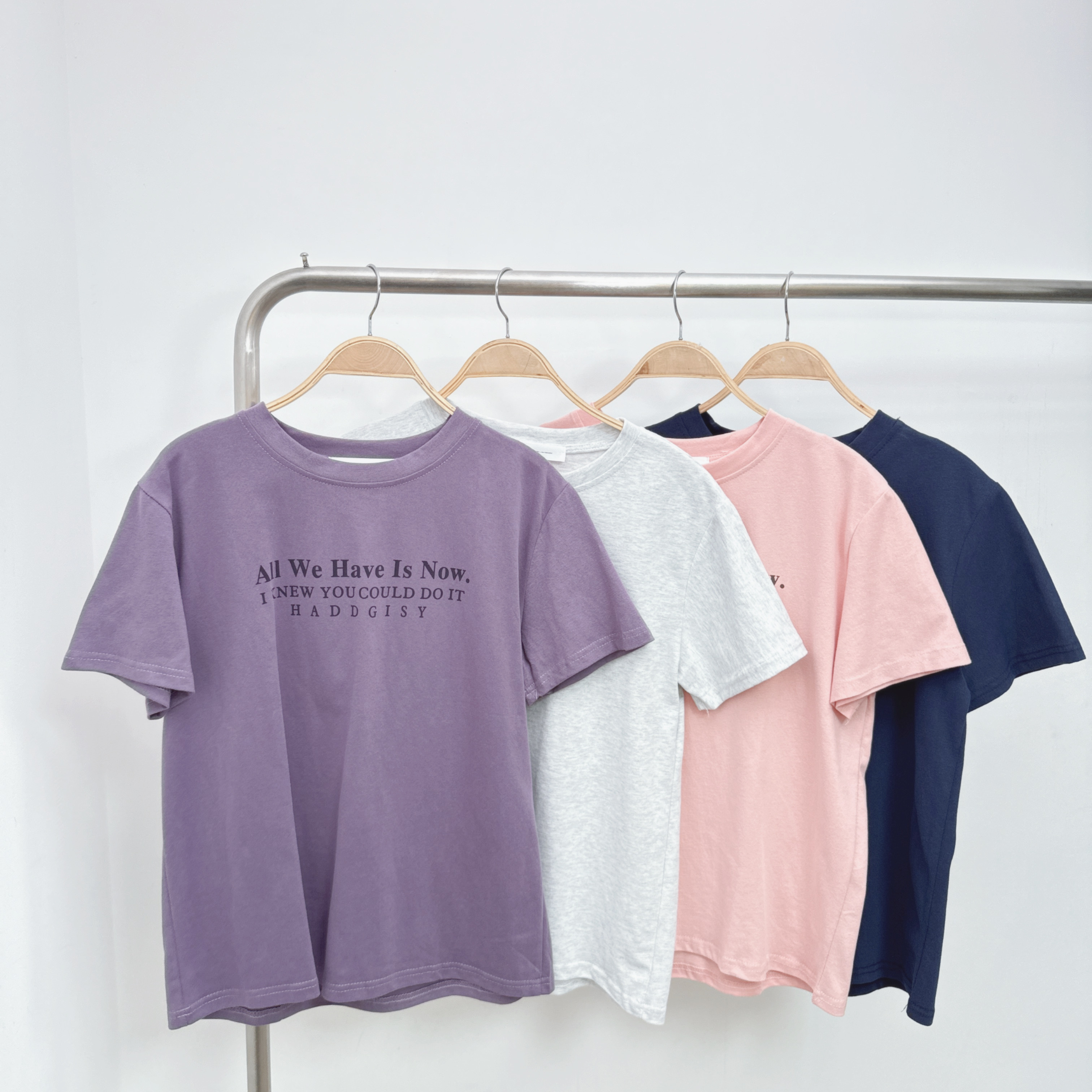 拼色小印字中版洗水棉TEE (E32-E35)