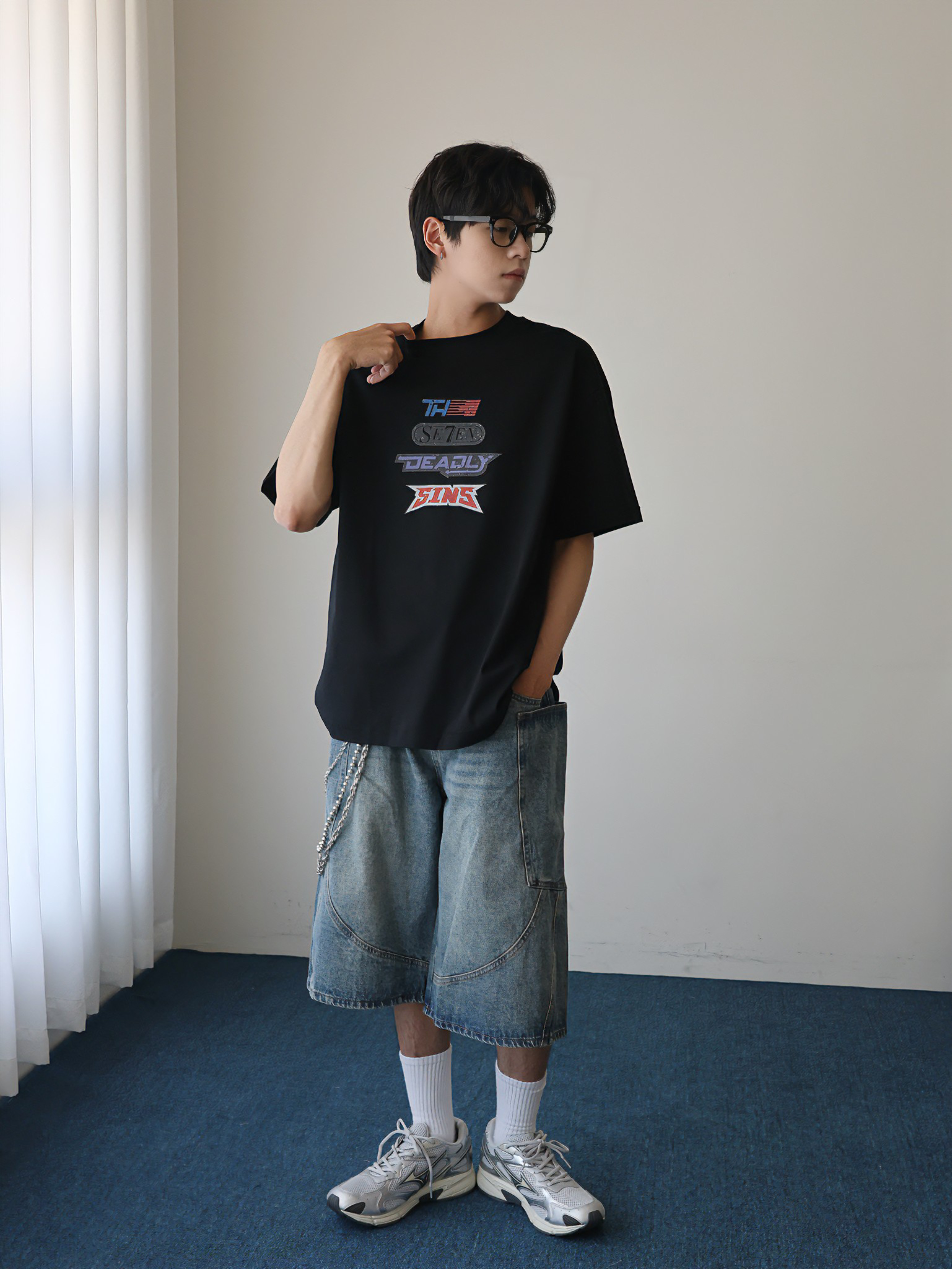 1200!!（現貨）SBE004 美式 街頭 仿舊印花 七宗罪 SORONA 涼感短T