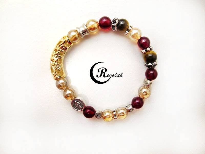 木星Saturn (芭比金沙石/酒紅玉髓/黃虎眼) /此為清貨價貨品不設退換(AT6 978)