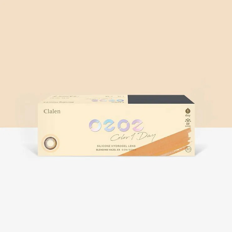 Clalen O2O2 Color 1 Day Blending Hazel EX｜日拋彩妝矽水凝膠隱形眼鏡｜每盒30片