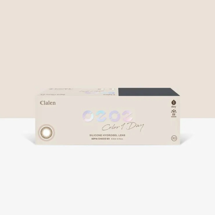 Clalen O2O2 Color 1 Day Sepia Choco EX｜日拋彩妝矽水凝膠隱形眼鏡｜每盒30片