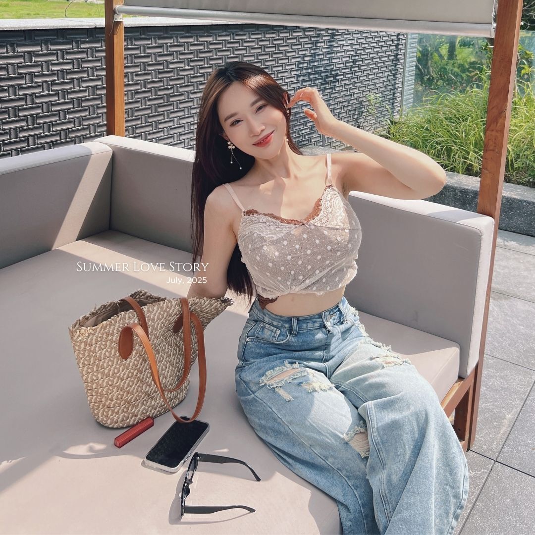 【甜辣蕾絲背心】DOMISS出片神器! 細肩設計美型背心 (現貨)