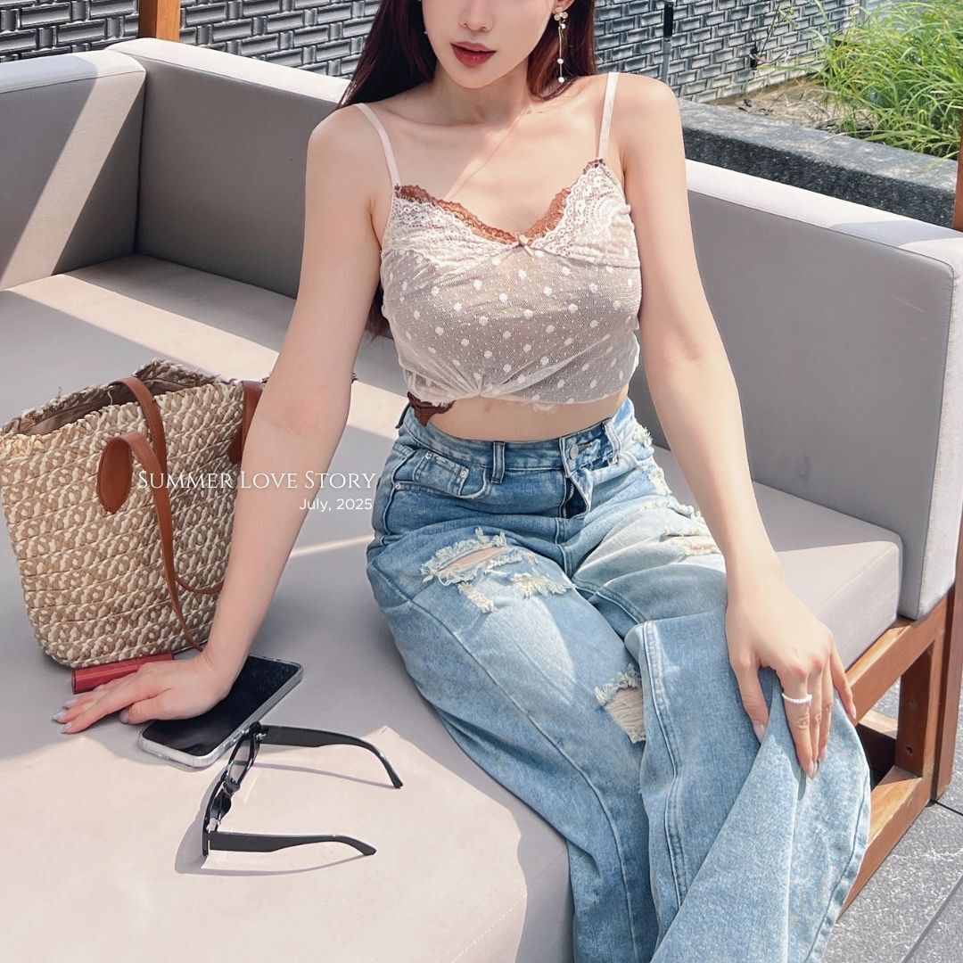 【甜辣蕾絲背心】DOMISS出片神器! 細肩設計美型背心 (現貨)