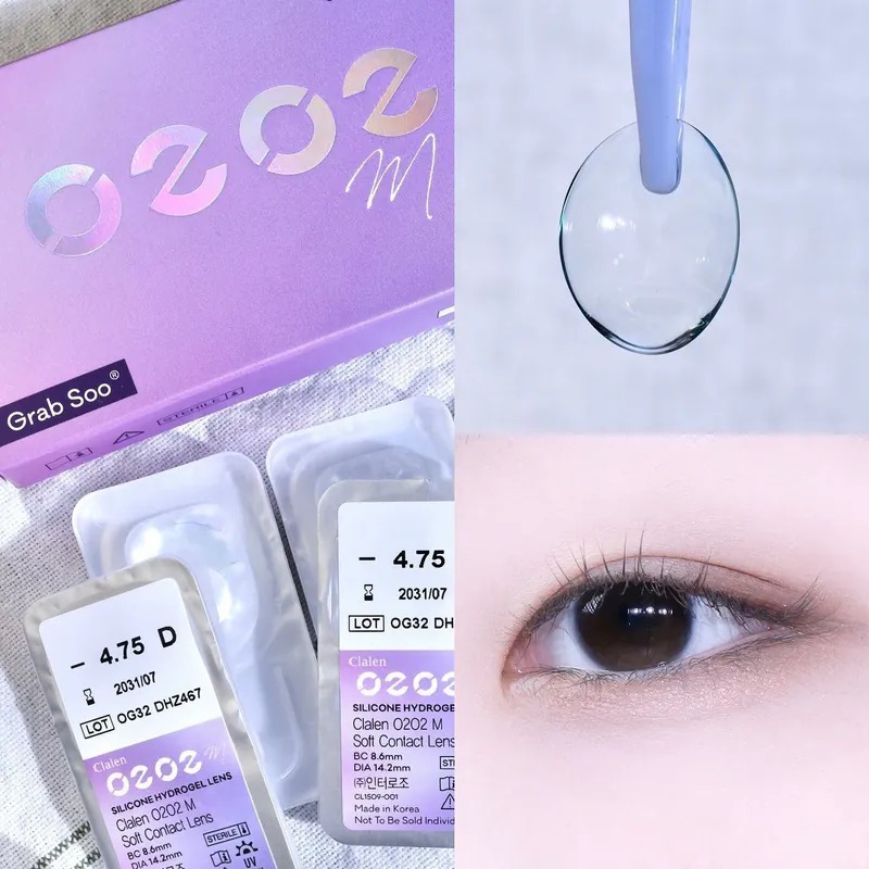 Clalen O2O2 M Grab Soo｜月拋透明矽水凝膠隱形眼鏡｜每盒6片