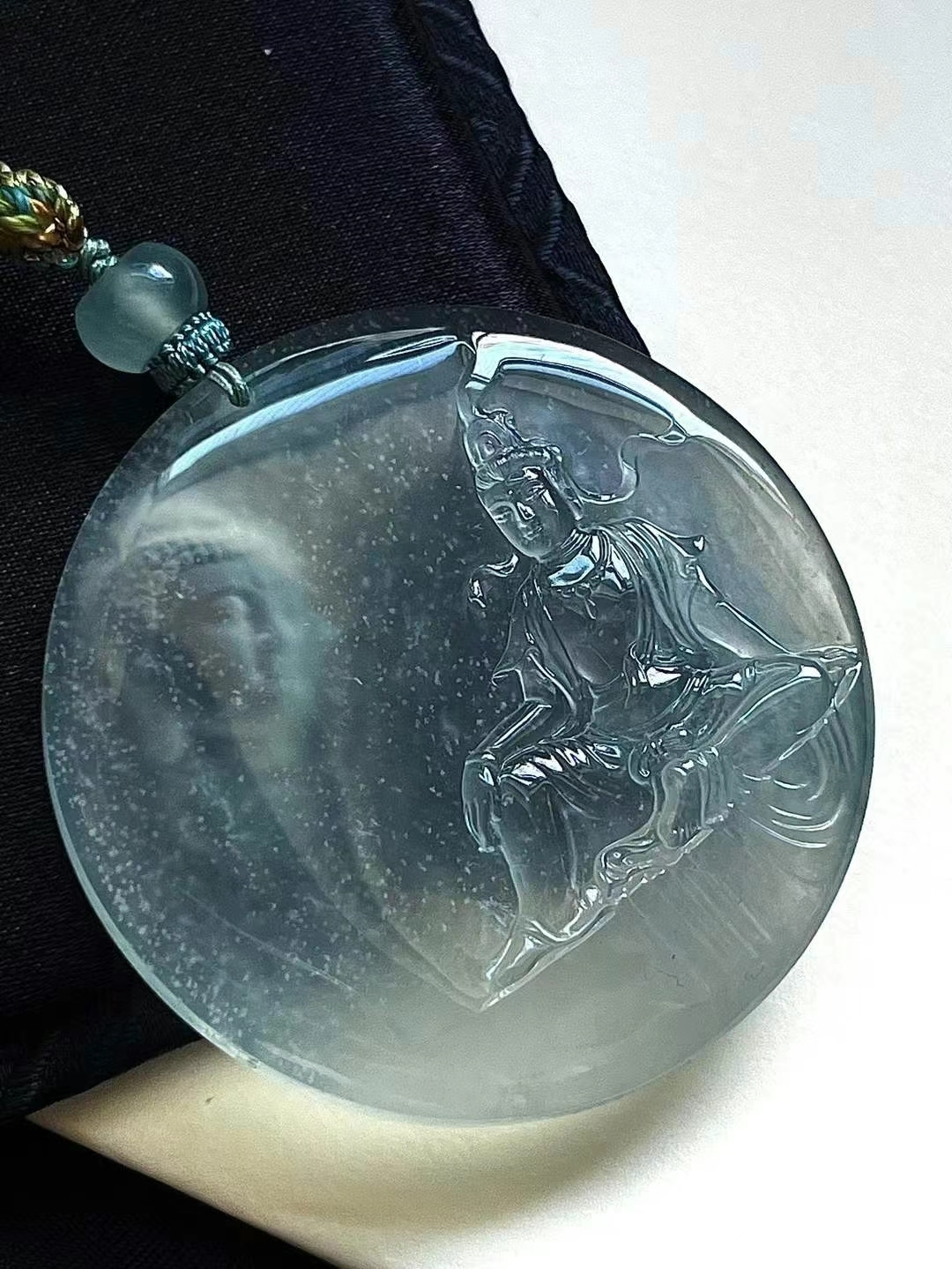 翡翠觀音牌 (49.3mm直徑),天然翡翠A玉, 緬甸玉, Jade, Jadeite