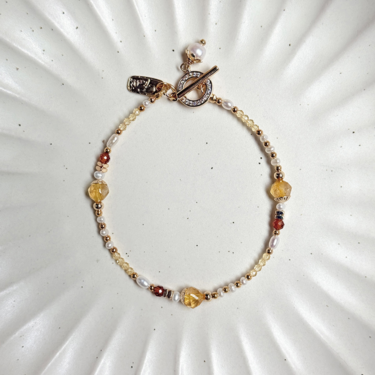 生日花 • 柒月玖 • 沼澤薊 – 黃水晶 – 手鍊