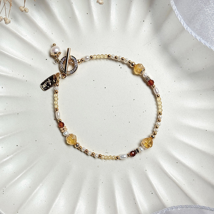 生日花 • 柒月玖 • 沼澤薊 – 黃水晶 – 手鍊