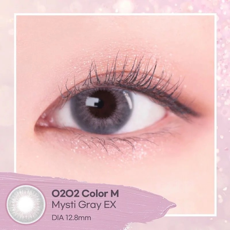 Clalen O2O2 Color M 1 Month Mysti Grey EX｜月拋彩妝矽水凝膠隱形眼鏡｜每盒2片