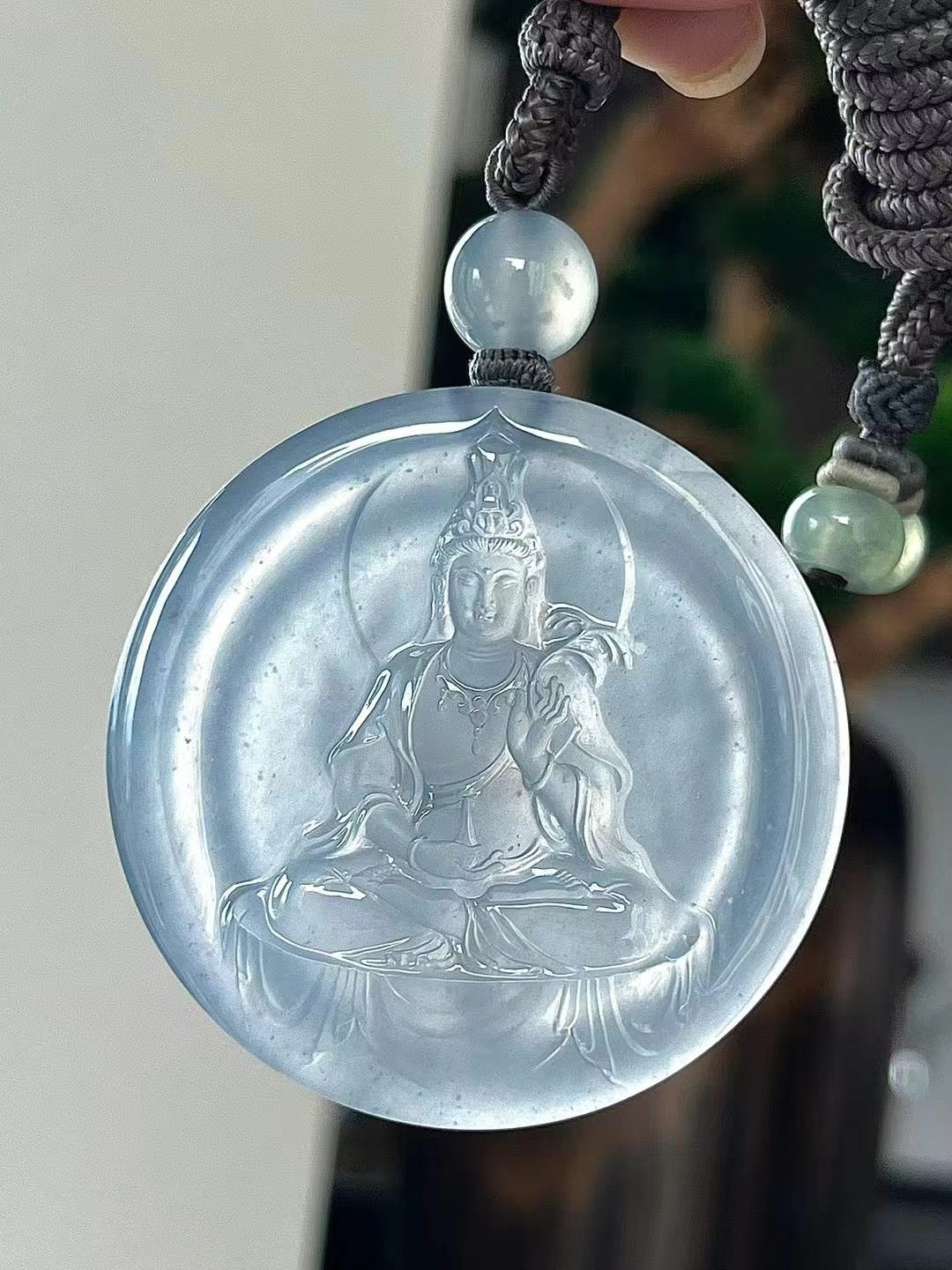 76320 翡翠觀音牌 (54.4mm直徑)