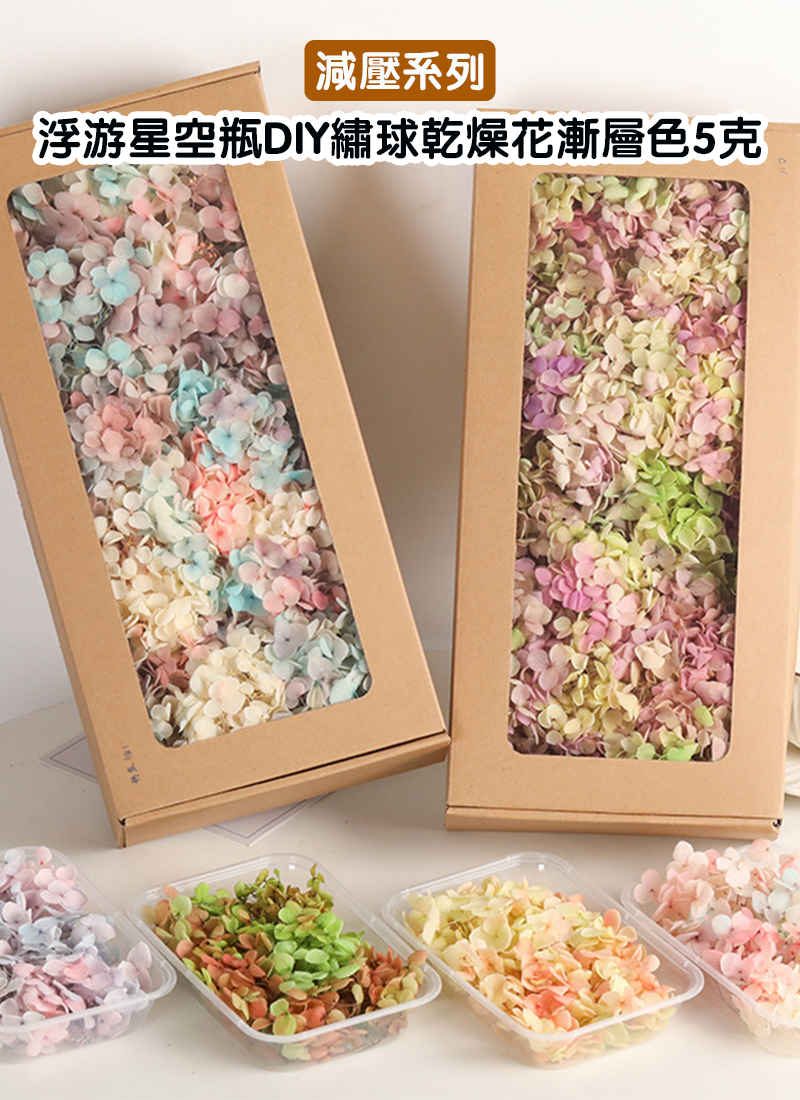 減壓系列-浮游星空瓶DIY繡球乾燥花漸層色5克 SF3803