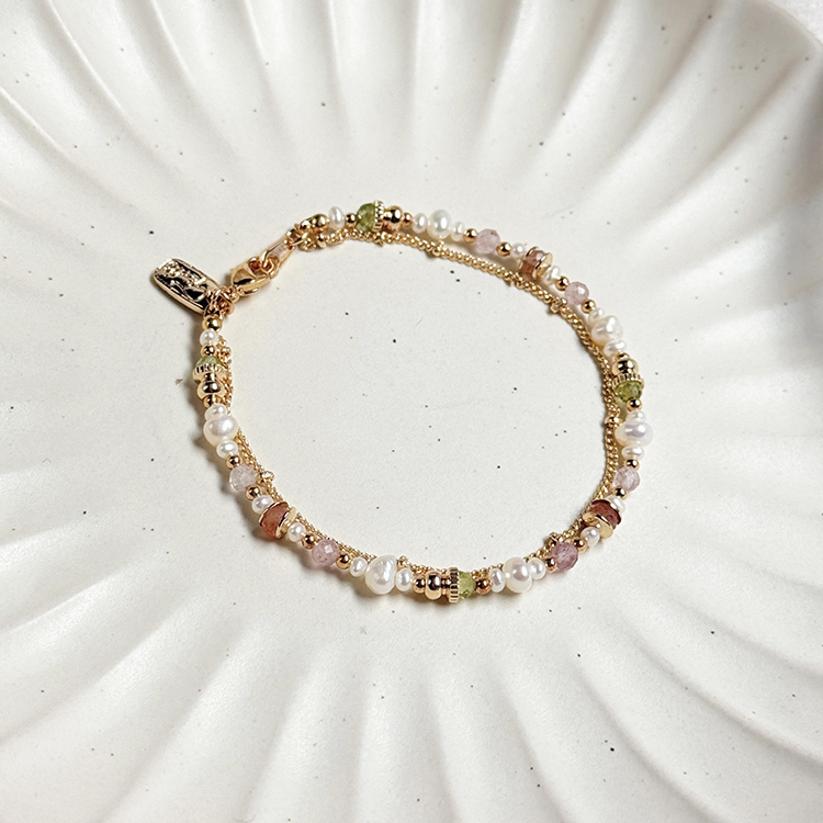 生日花 • 拾壹月拾參 • 香甜花 – 珍珠草莓晶 – 手鍊