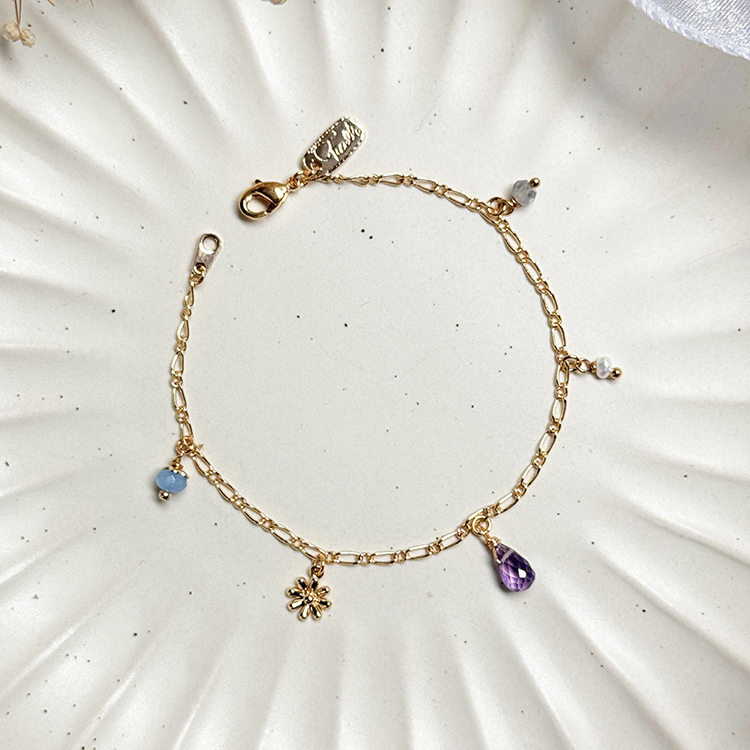 生日花 • 拾壹月貳伍 • 冬紫羅 – 紫水晶 – 手鍊