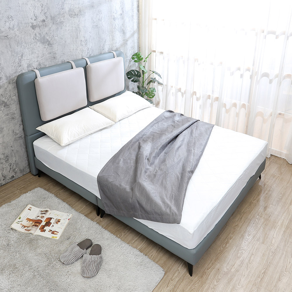 海倫娜5尺雙人皮革床組(床頭片+床底-不含床墊-兩色可選)