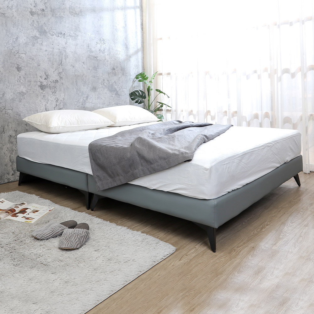 海倫娜5尺雙人皮革床底(不含床頭片及床墊-兩色可選)