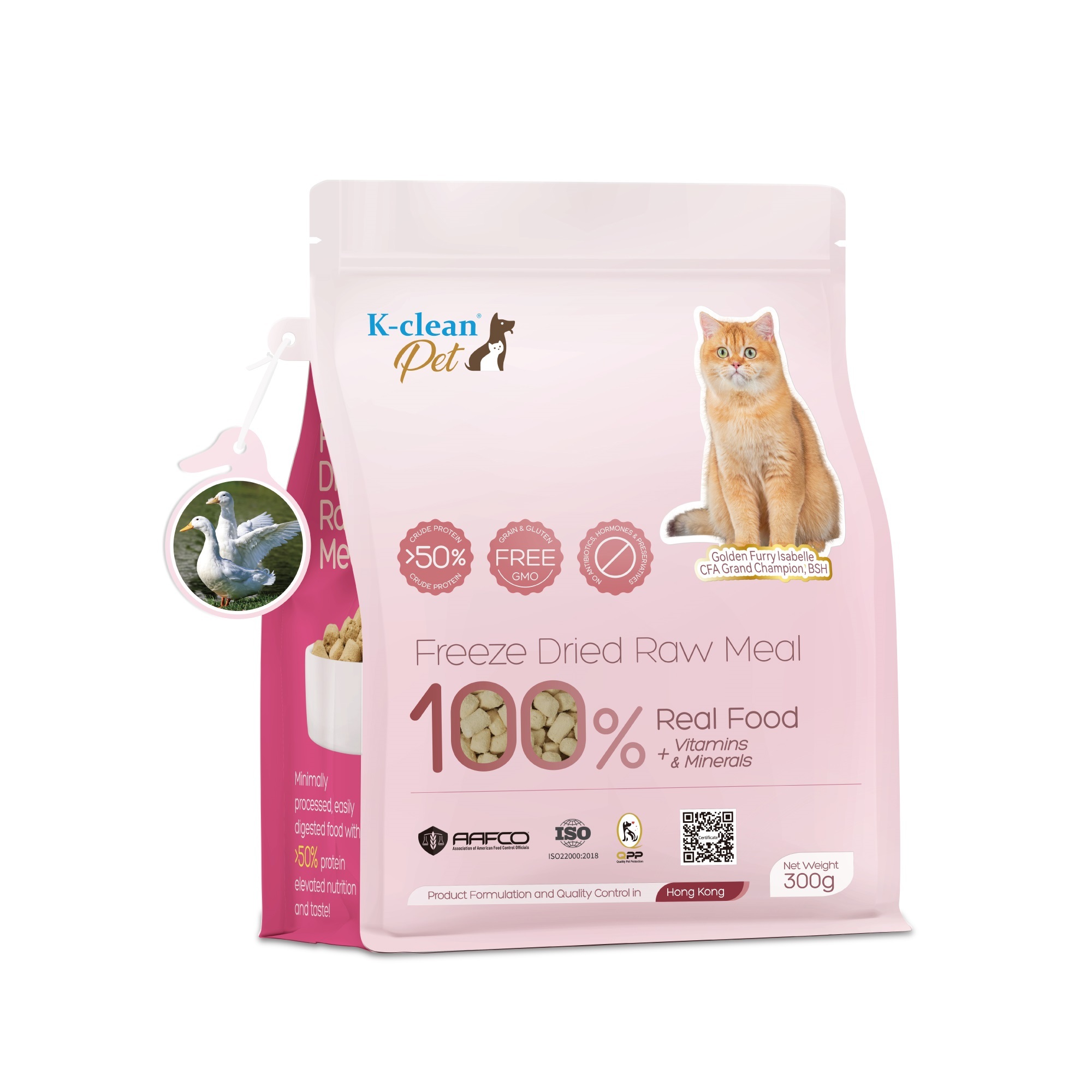 新品上架 - K-clean Pet 全鴨生肉凍乾 (貓糧) 300g