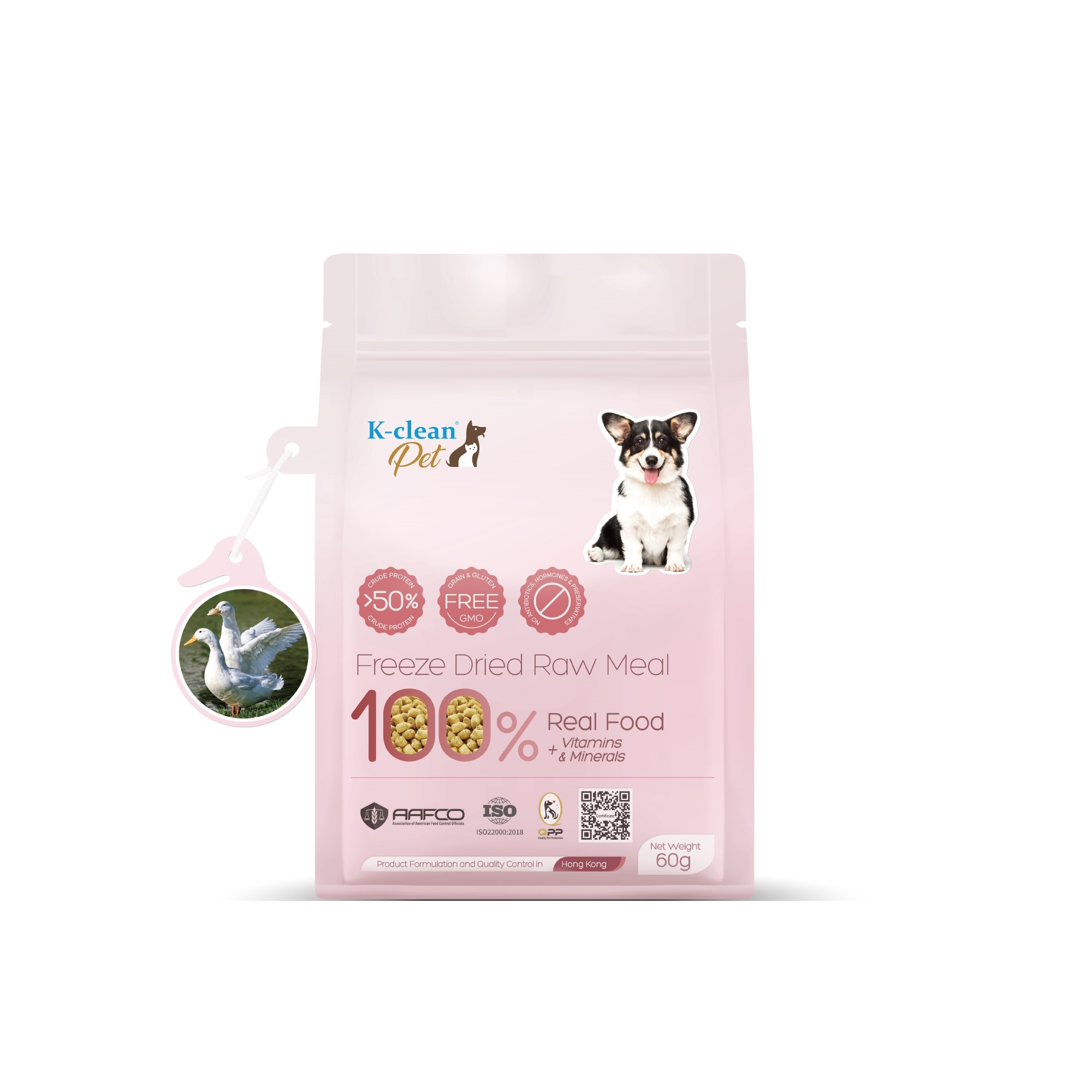 新品上架 - K-clean Pet 全鴨生肉凍乾 (狗糧) 60g