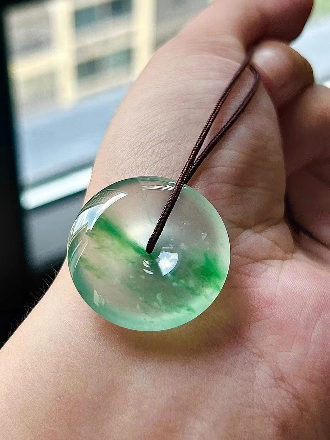 翡翠平安扣 (26.1mm直徑),天然翡翠A玉, 緬甸玉, Jade, Jadeite