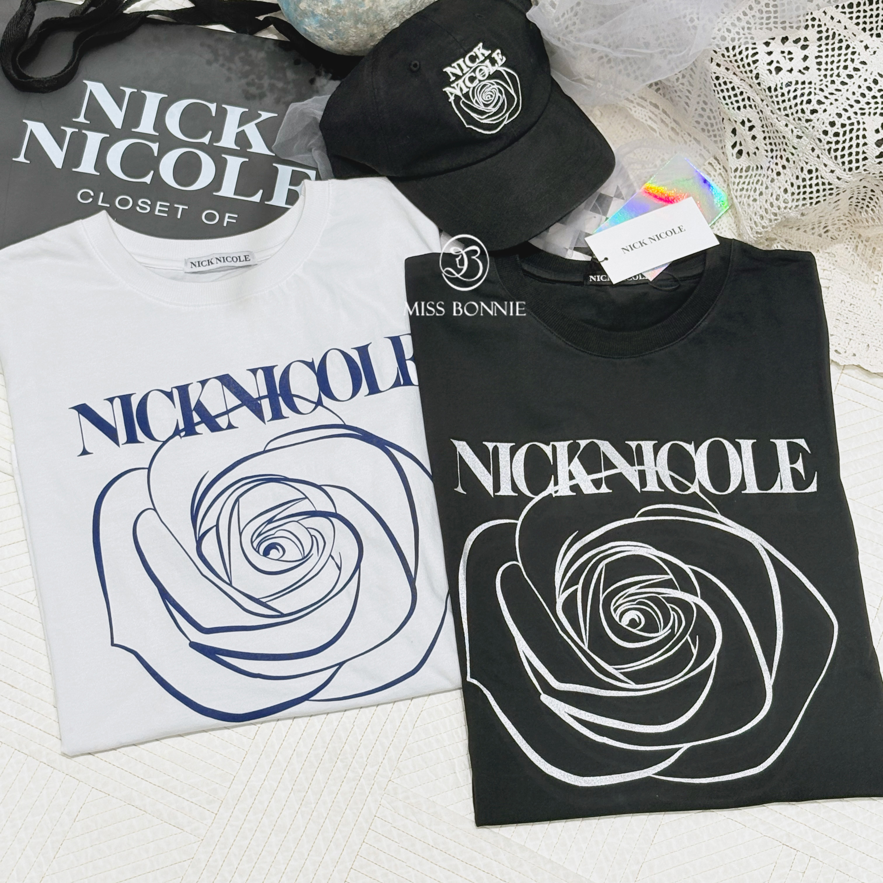 Nick Nicole滿版玫瑰短T(共12色)