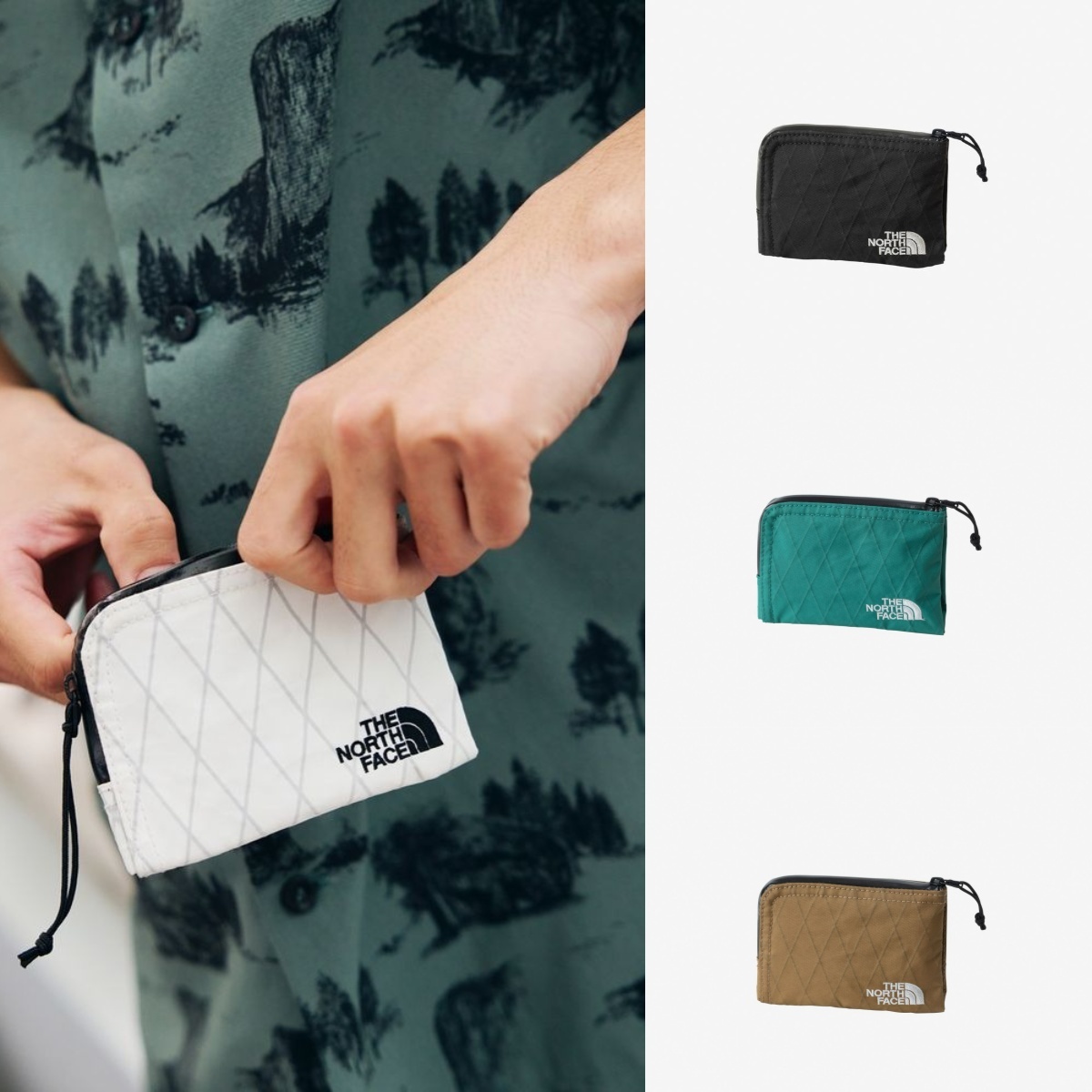 預購┃日本 TNF Laughter Wallet 菱格 線條 拉鍊 錢包 零錢包