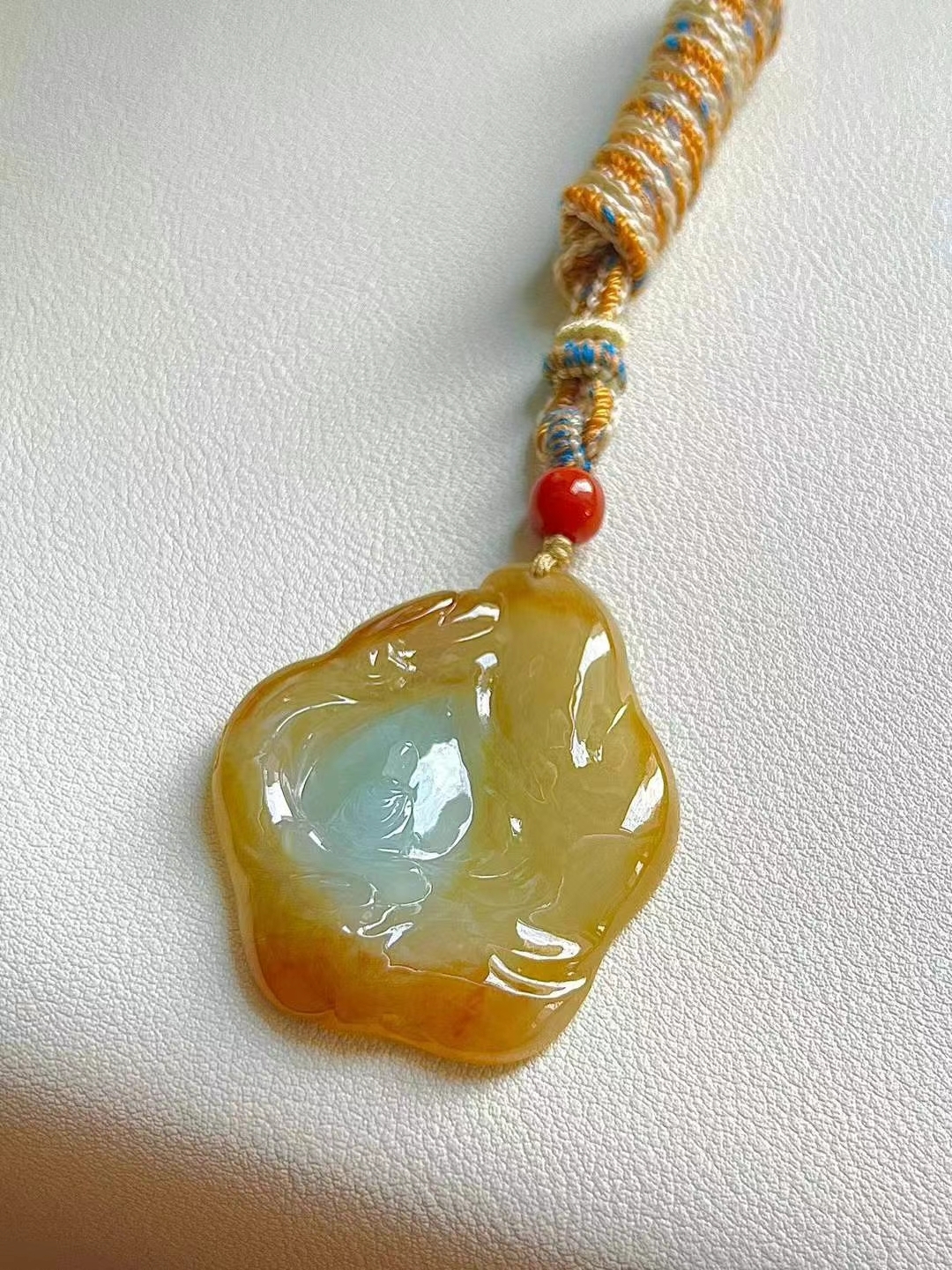 翡翠黃翡觀音牌,天然翡翠A玉, 緬甸玉, Jade, Jadeite