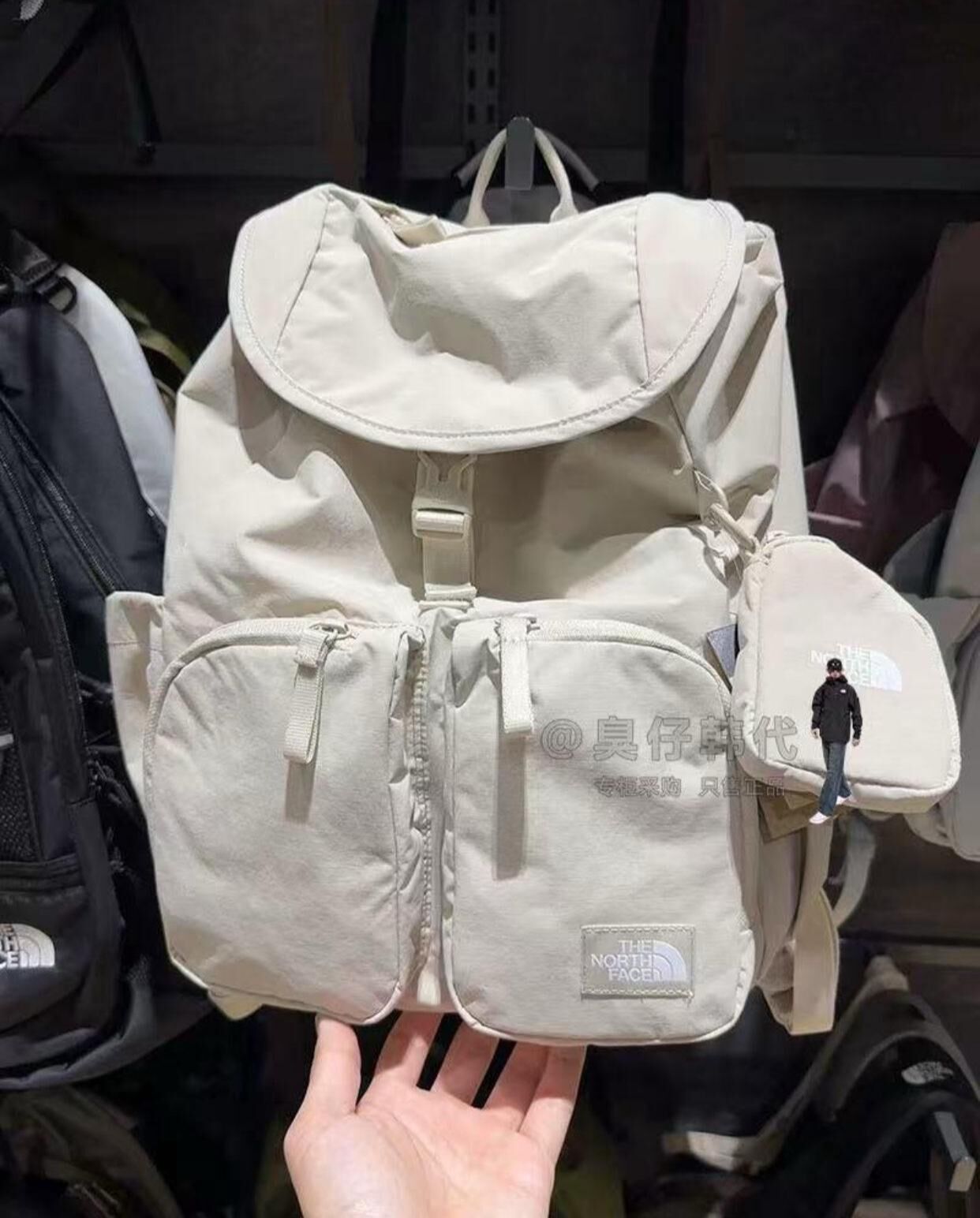 廠單 TNF多功能休閒16L雙肩包 復團