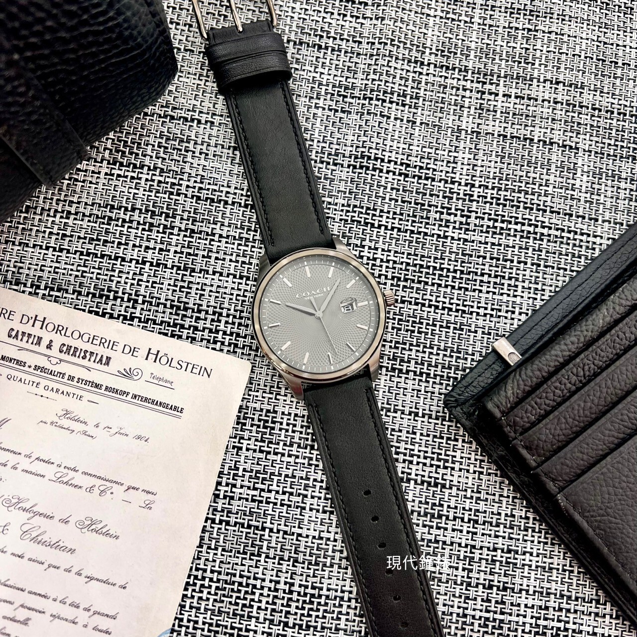【COACH】Oliver 細緻紋理皮帶手錶CO14602758 41mm 現代鐘錶