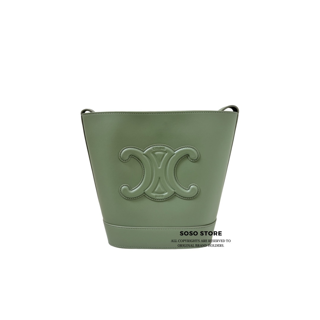 Celine Triomphe Bucket - Green / Ghw