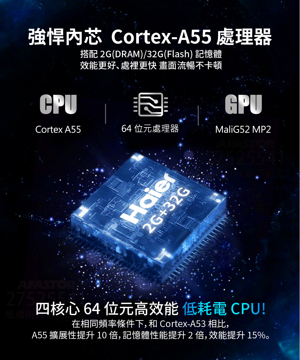 【Haier海爾】 75型 QLED DLG-120Hz 4K 聲控液晶顯示器H75S800UX2 強悍內芯 CORTEX-A55處理器