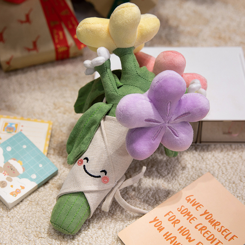 《6104》笑臉造型捧花玩偶