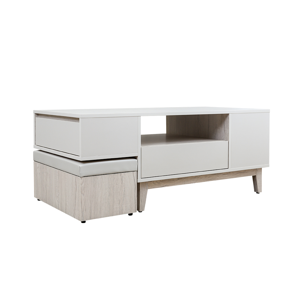 克萊妮4尺四抽大茶几(附收納椅凳)