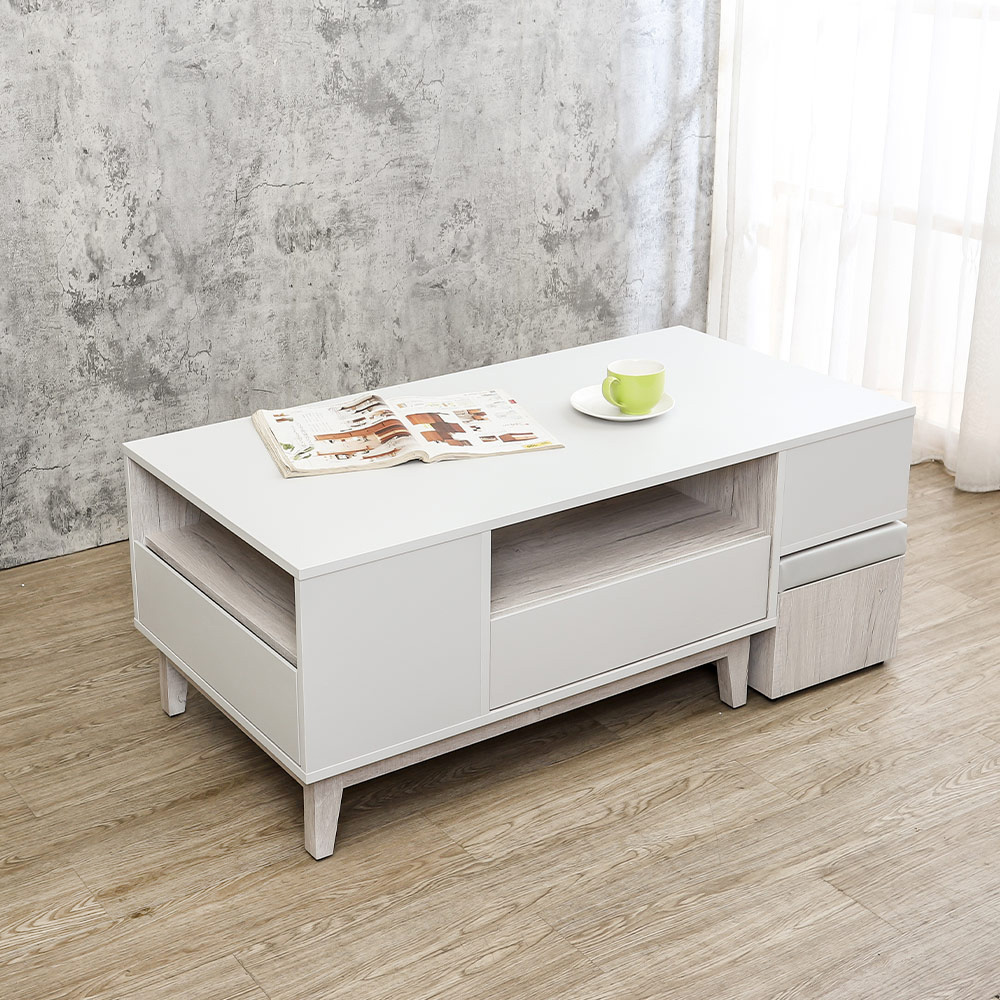 克萊妮4尺四抽大茶几(附收納椅凳)