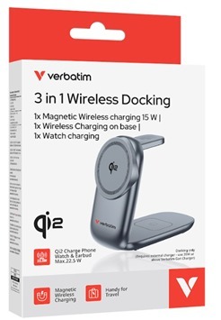Verbatim Gen 2Wireless Charger Qi2 3-in-1
