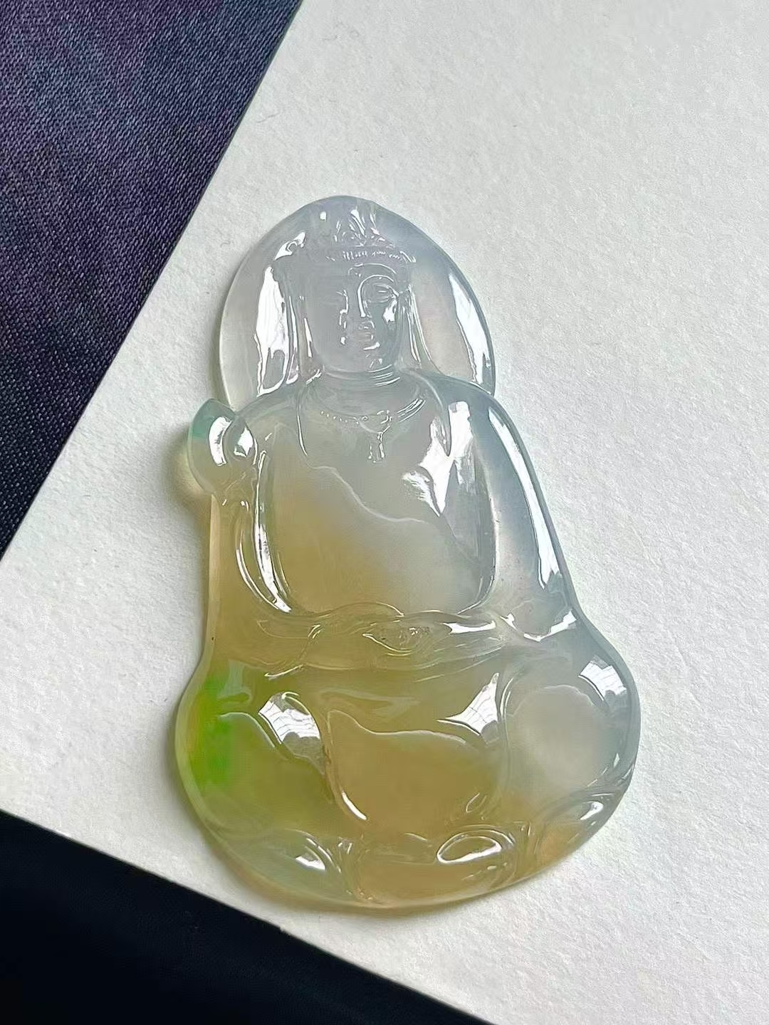 76327 翡翠黃翡觀音