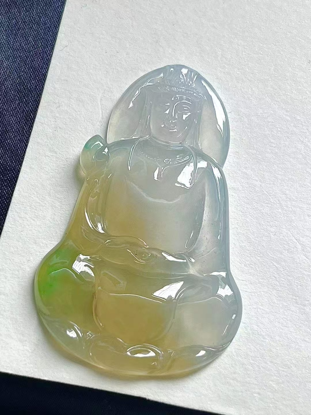 翡翠黃翡觀音,天然翡翠A玉, 緬甸玉, Jade, Jadeite